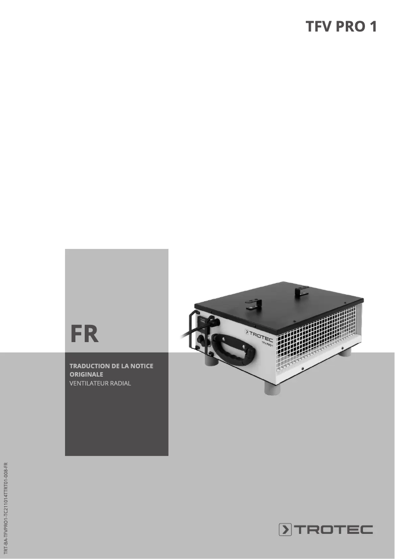 Imagen de la primera página del manual del dispositivo TFV Pro 1