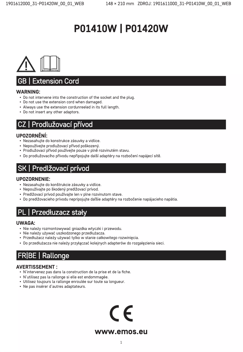 Imagen de la primera página del manual del dispositivo P01420W