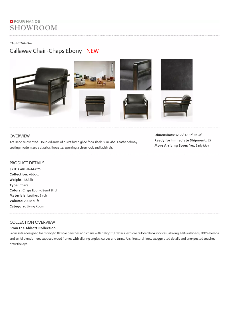 Página 1 del manual Manual de usuario Four Hands CABT-11244-026