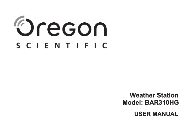 Página 1 del manual Manual de usuario Oregon Scientific BAR310HG