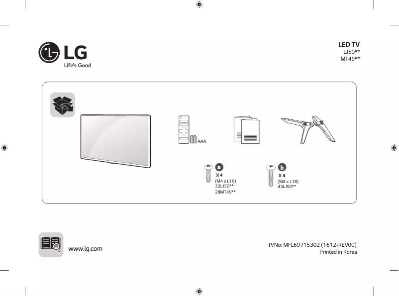 Página 1 del manual Manual de usuario LG 43LJ500T
