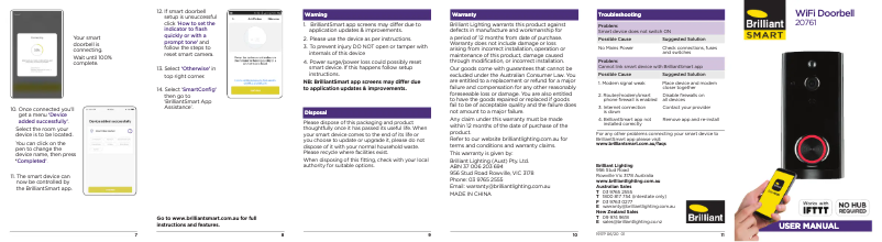 Imagen de la primera página del manual del dispositivo 20761