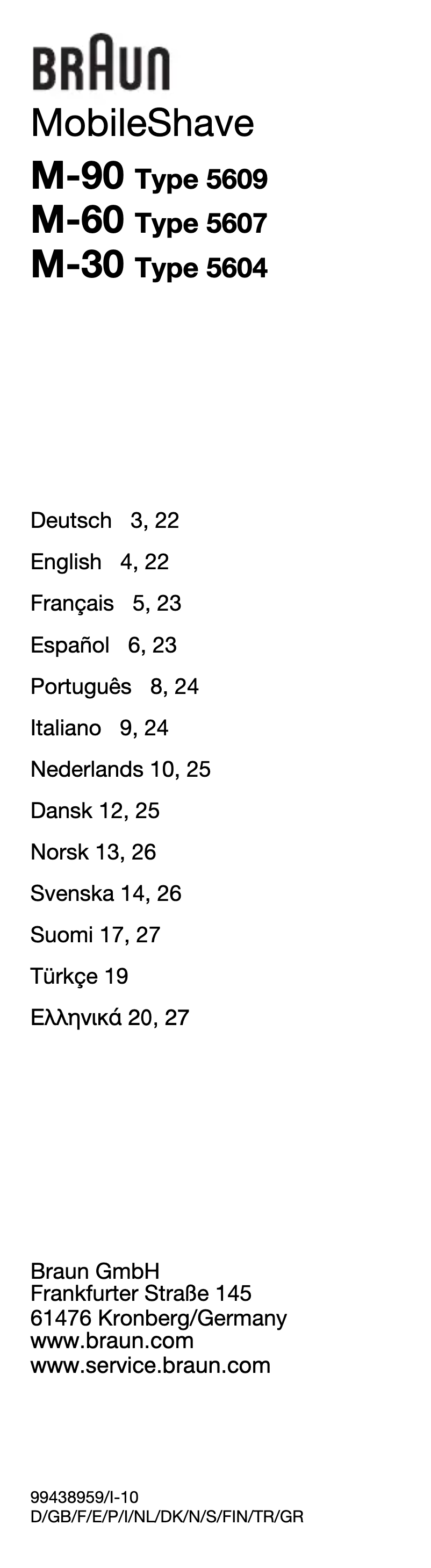 Página 1 del manual Manual de usuario Braun M-60r