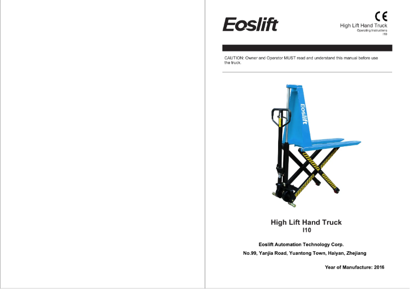 Página 1 del manual Manual de usuario Eoslift I10