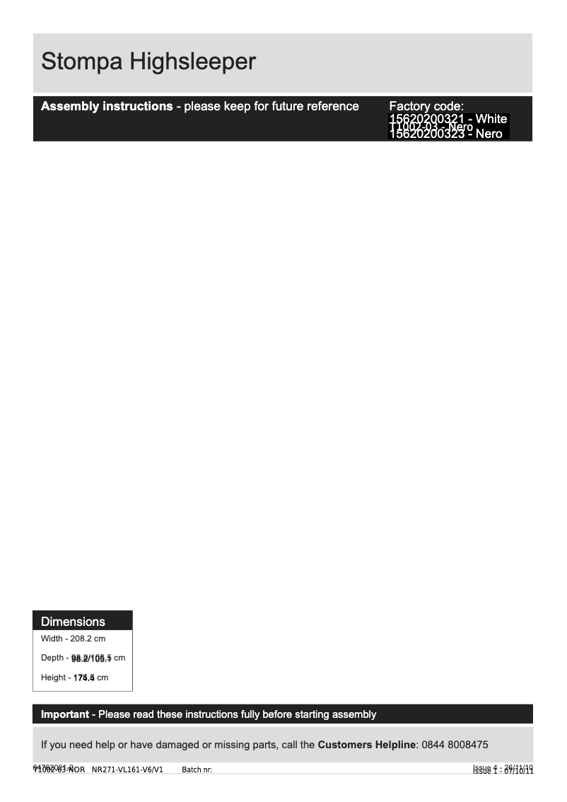 Imagen de la primera página del manual del dispositivo Uno nero