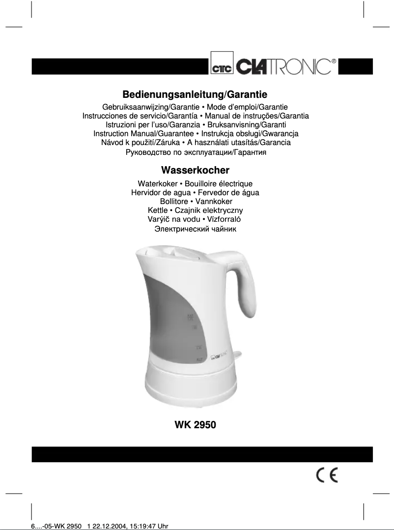 Página 1 del manual Manual de usuario Clatronic WK 2950
