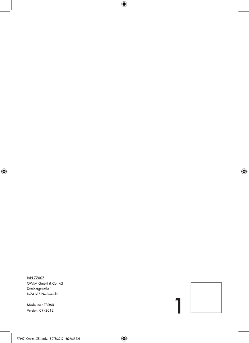 Imagen de la primera página del manual del dispositivo IAN 77607