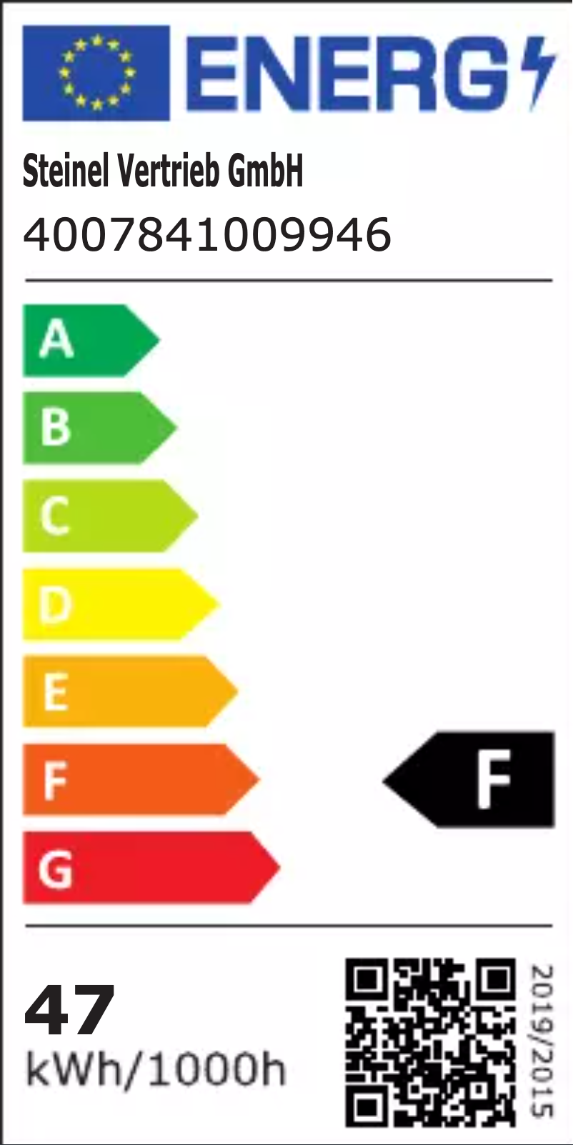 Página 1 del manual Etiqueta energética Steinel XLED PRO Square XL S