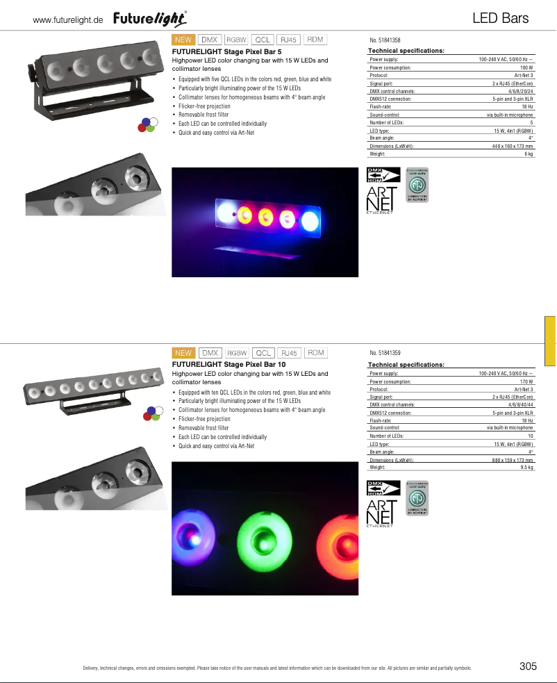 Página 1 del manual Catálogo Futurelight Stage Pixel Bar 5