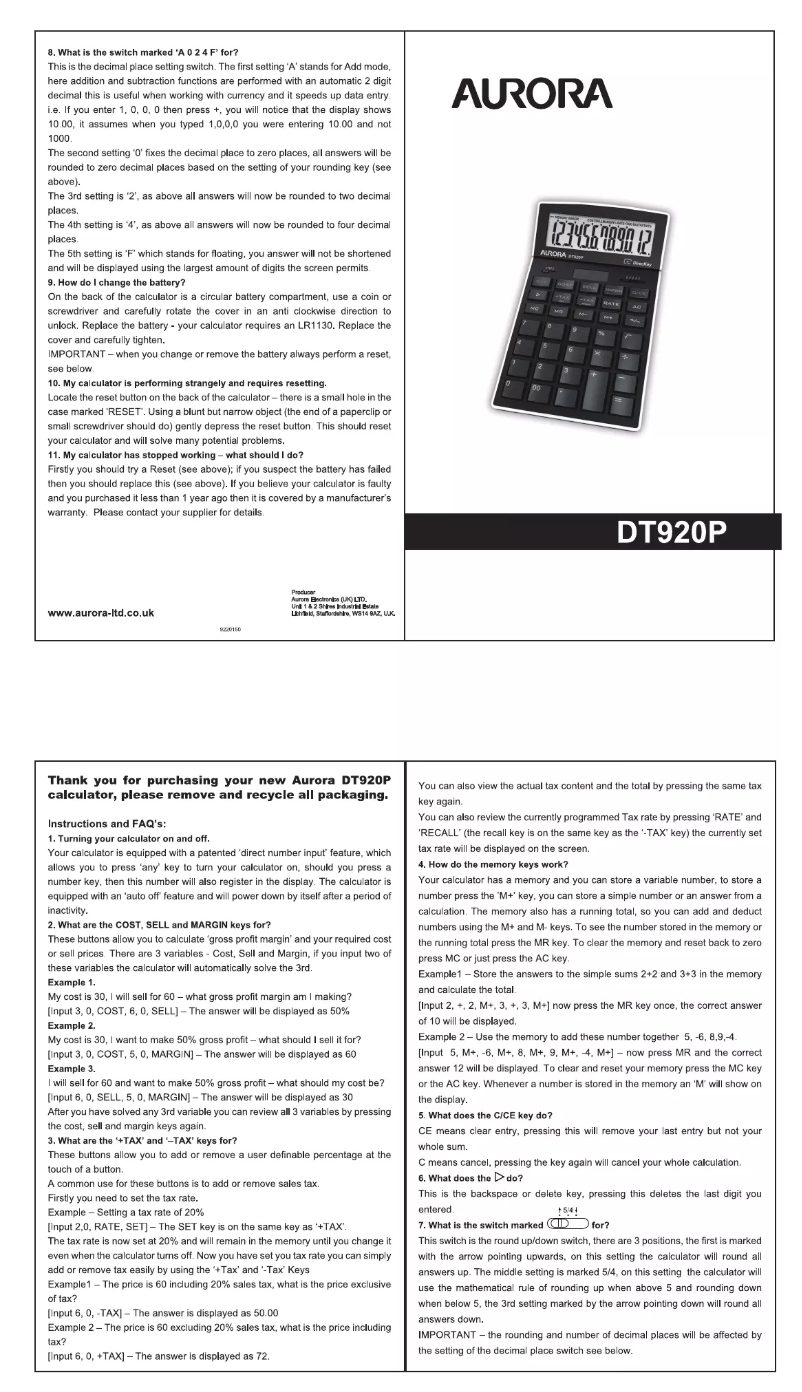 Imagen de la primera página del manual del dispositivo DT920P