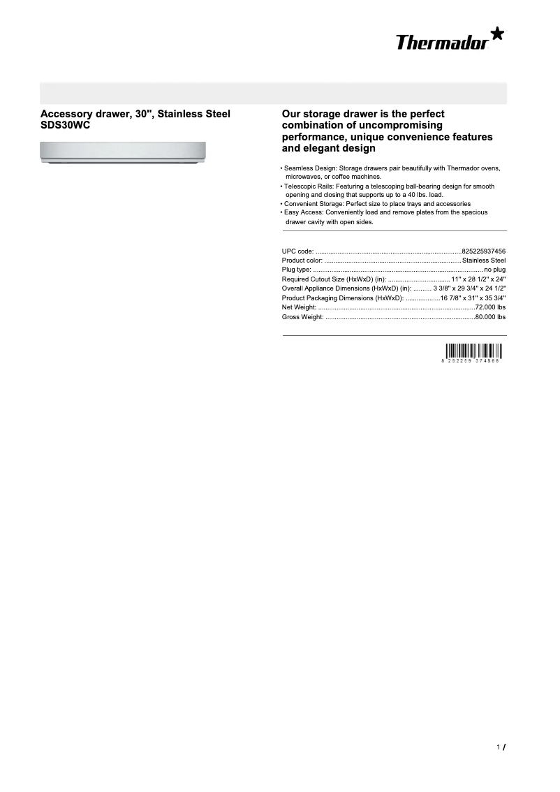 Imagen de la primera página del manual del dispositivo SDS30WC