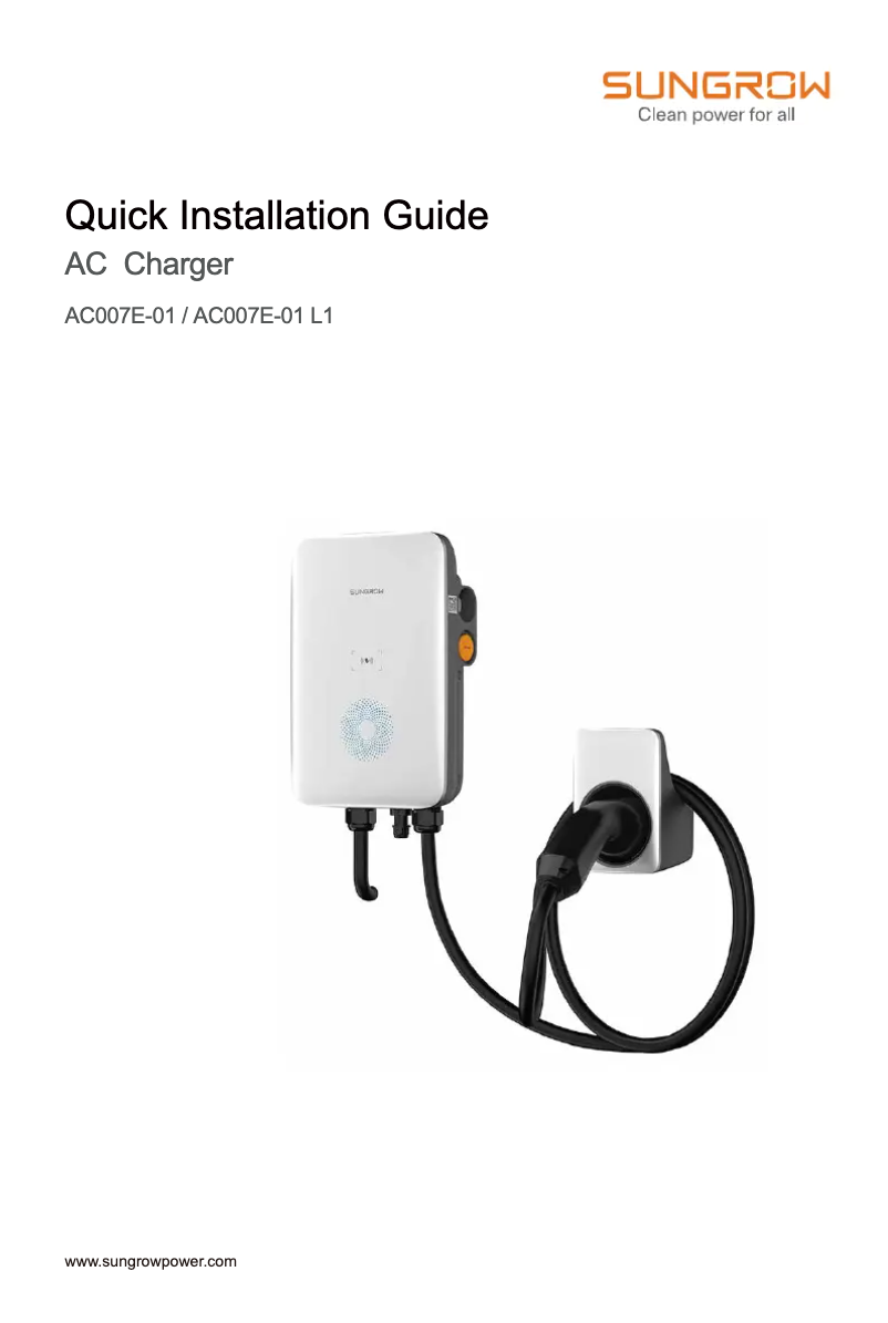 Página 1 del manual Manual de usuario Sungrow AC007E-01