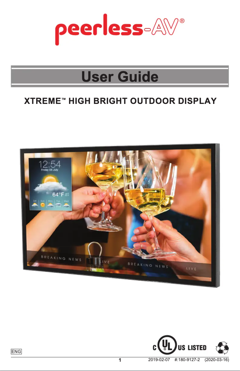 Página 1 del manual Manual de usuario Peerless-AV Xtreme XHB652