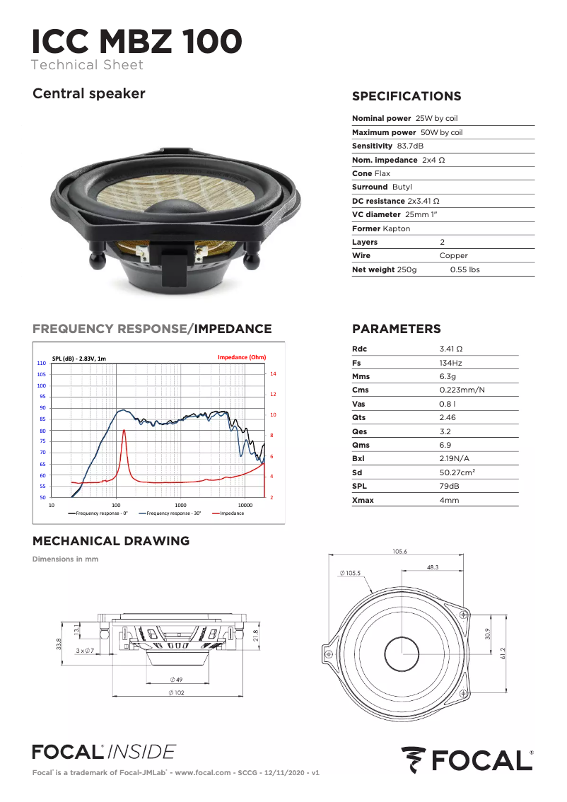 Imagen de la primera página del manual del dispositivo ICC MBZ 100