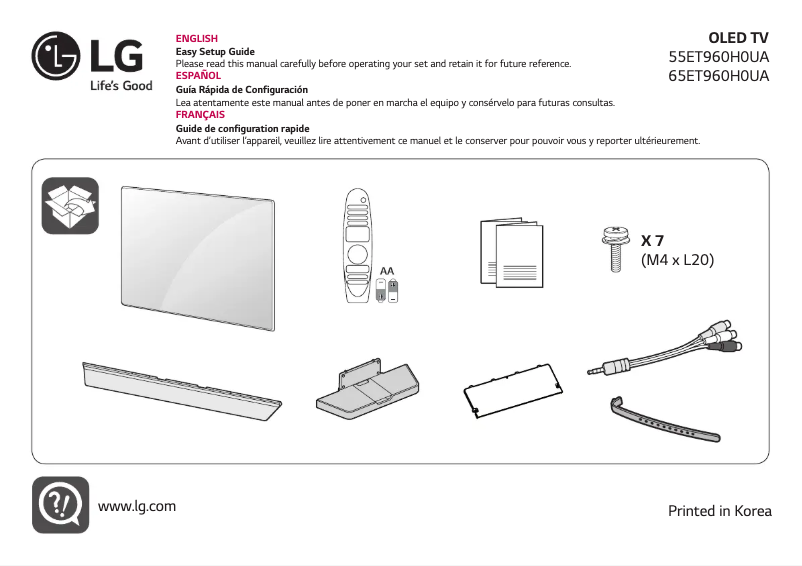 Imagen de la primera página del manual del dispositivo 65ET960H