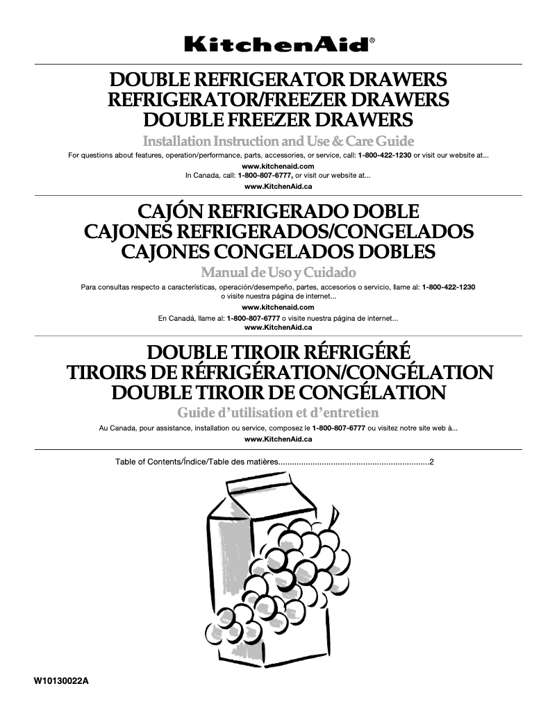 Página nº 1 - Manual de usuario KitchenAid Architect KDDC24RVS