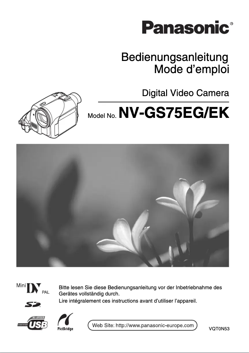 Página 1 del manual Manual de usuario Panasonic NV-GS75