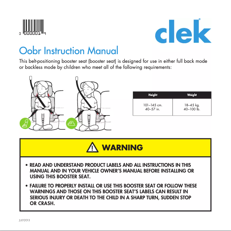Imagen de la primera página del manual del dispositivo Oobr