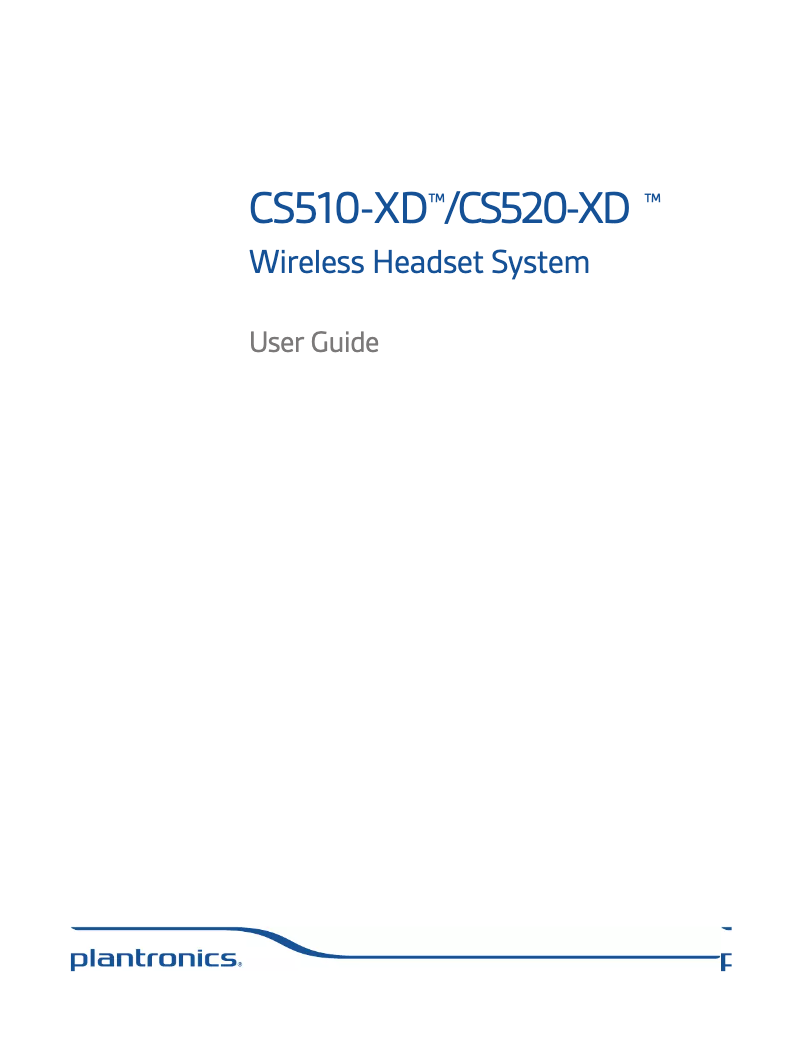 Página nº 1 - Manual de usuario Plantronics CS520-XD