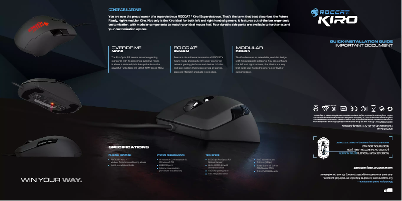 Página nº 1 - Manual de usuario Roccat Kiro