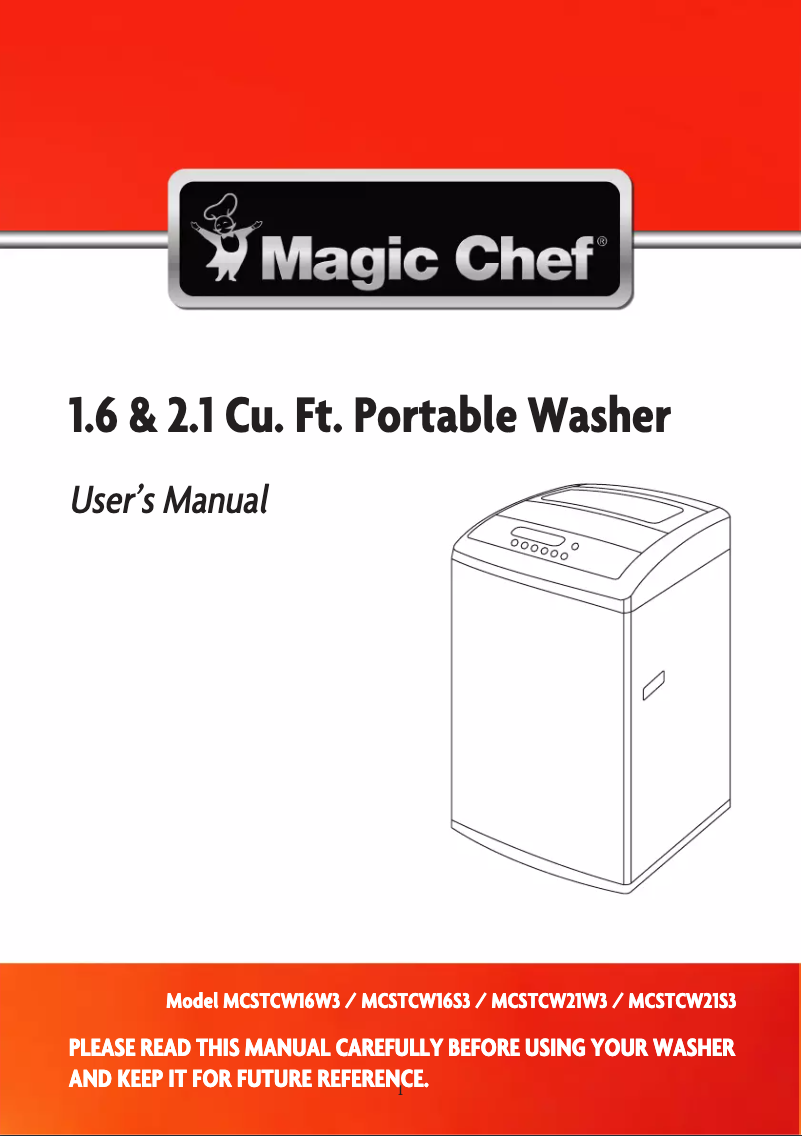 Página 1 del manual Manual de usuario Magic Chef MCSTCW16W3