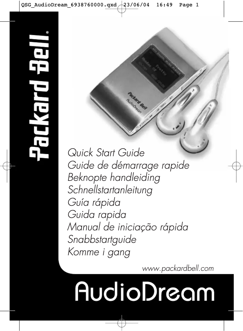 Imagen de la primera página del manual del dispositivo AudioDream
