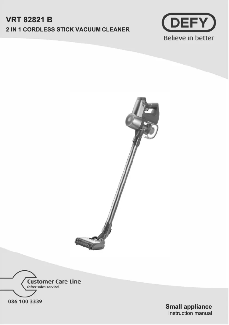 Página 1 del manual Manual de usuario Defy VRT18PMB