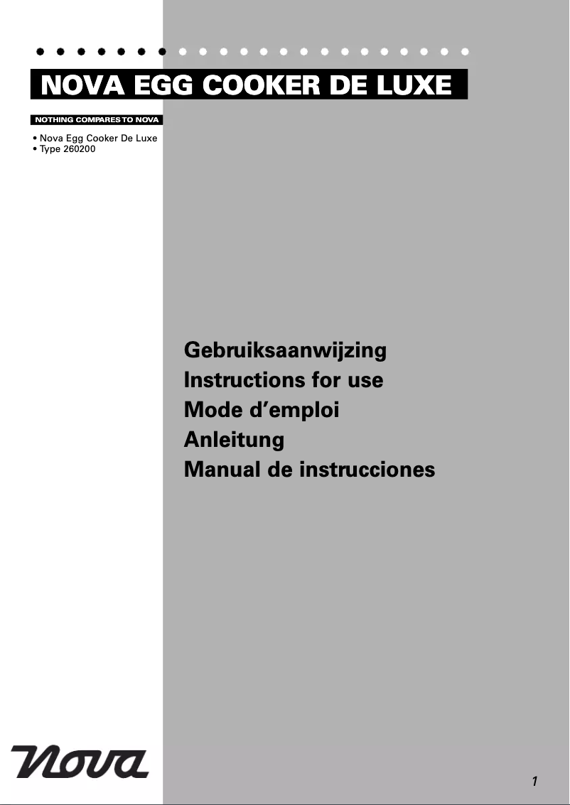 Página 1 del manual Manual de usuario Nova De Luxe 260200