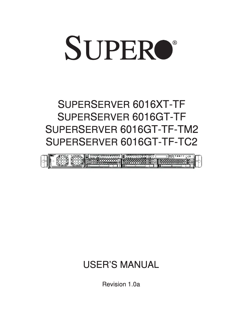 Página 1 del manual Manual de usuario Supermicro 6016GT-TF