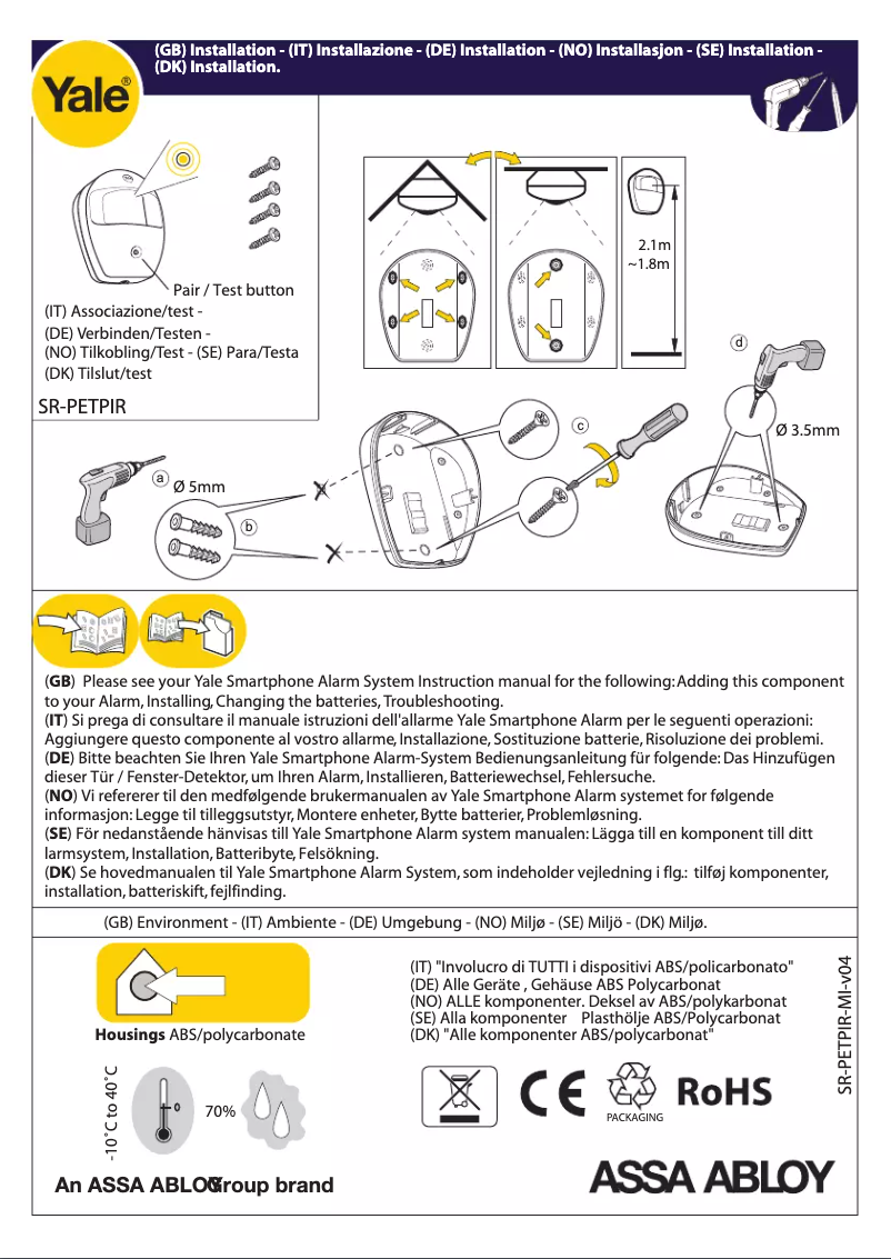 Imagen de la primera página del manual del dispositivo SR-A100-3PET