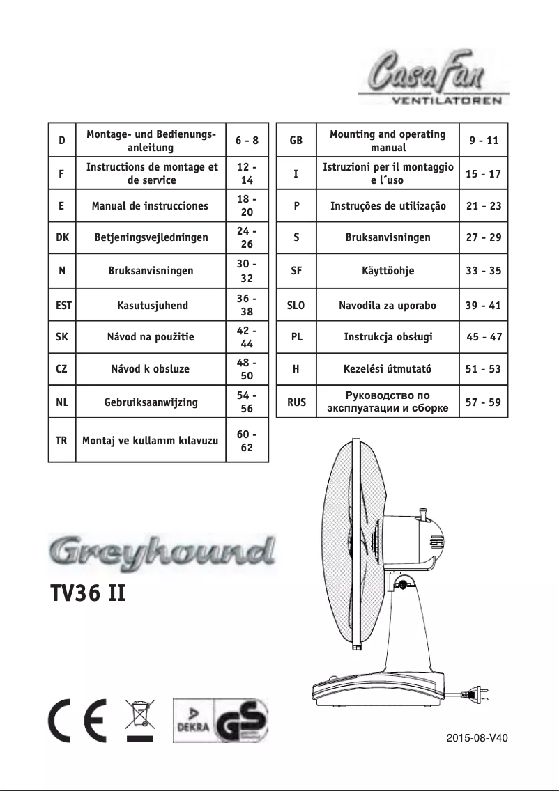 Imagen de la primera página del manual del dispositivo TV36 II