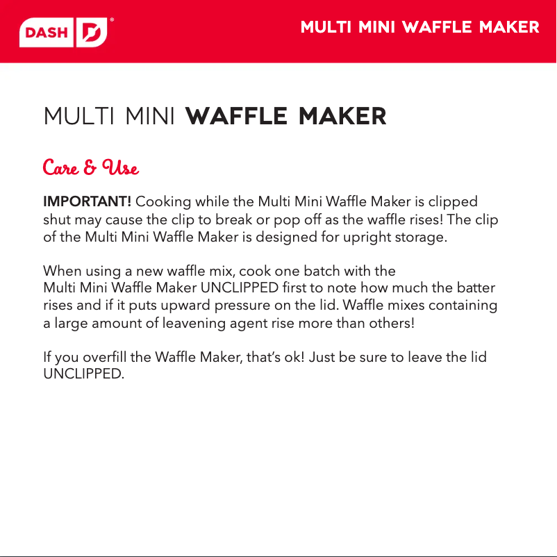 Página nº 1 - Guía de inicio rápido Dash Multi Mini DMMW400GBAQ04