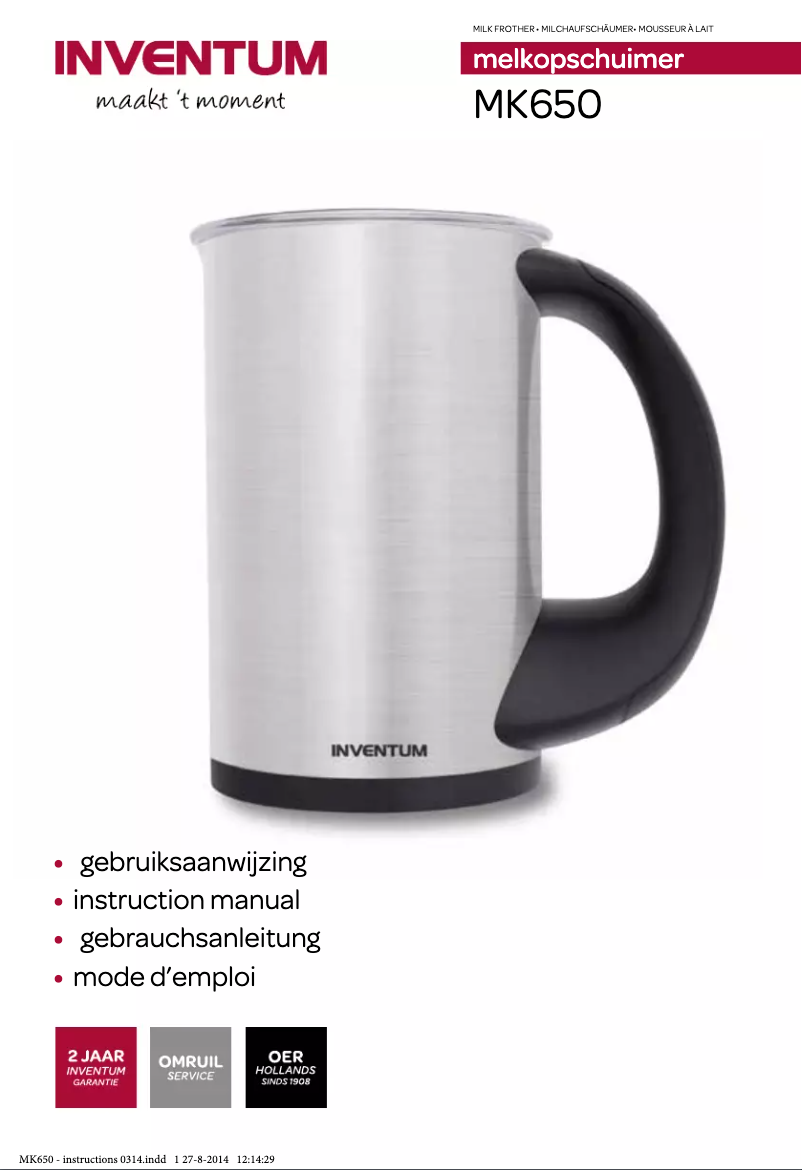 Imagen de la primera página del manual del dispositivo MK650