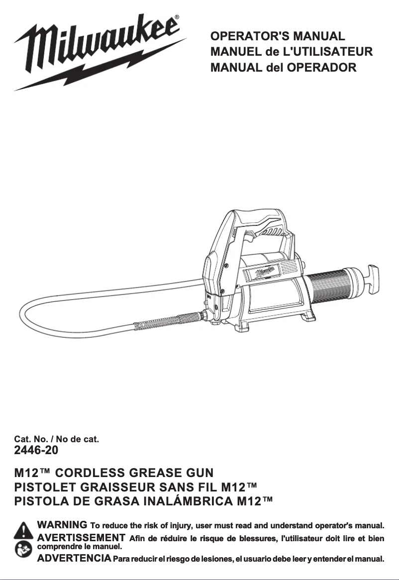 Página 1 del manual Manual de usuario Milwaukee M12 2446-21XC