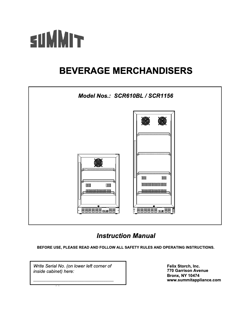 Página 1 del manual Manual de usuario Summit SCR1156