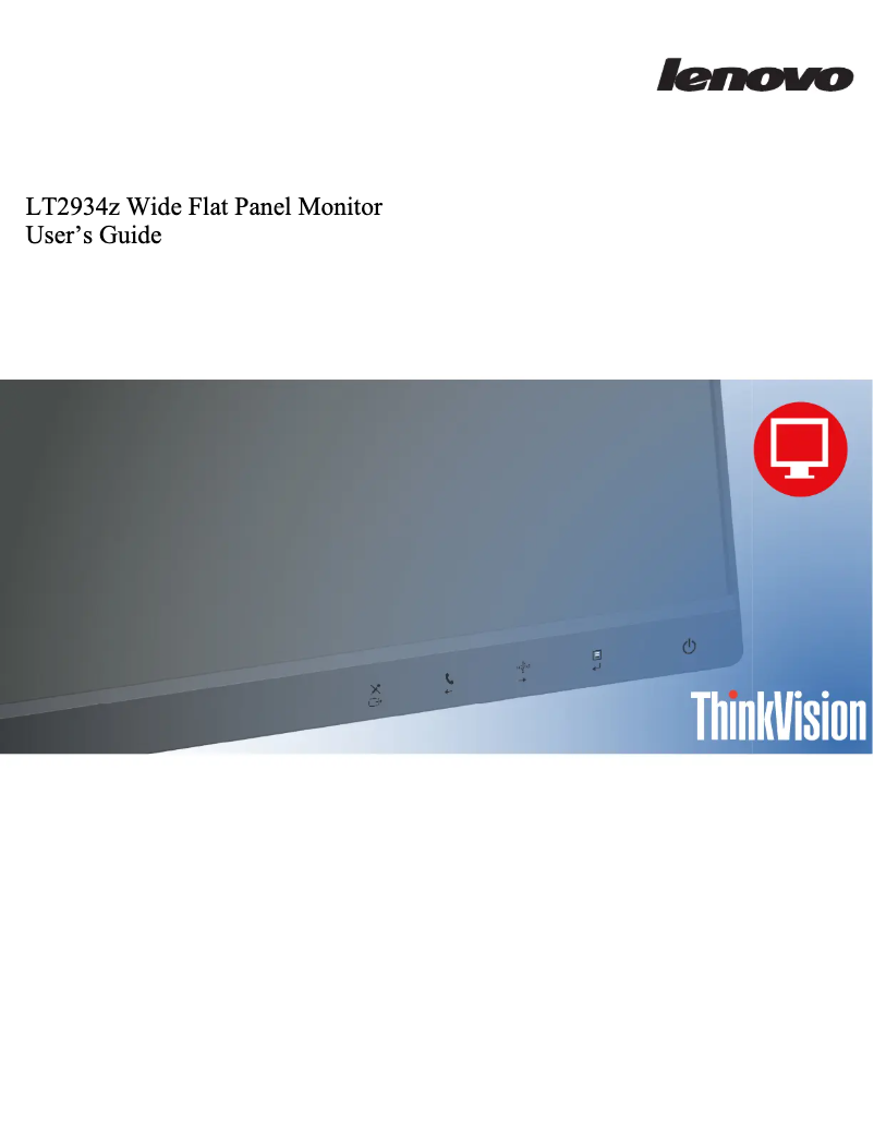 Imagen de la primera página del manual del dispositivo ThinkVision LT2934z