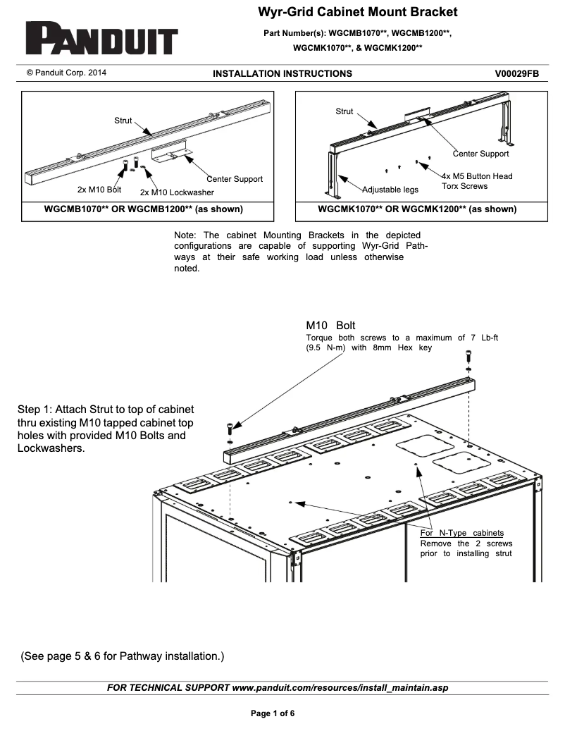 Página nº 1 - Manual de usuario Panduit WGCMK1070BL
