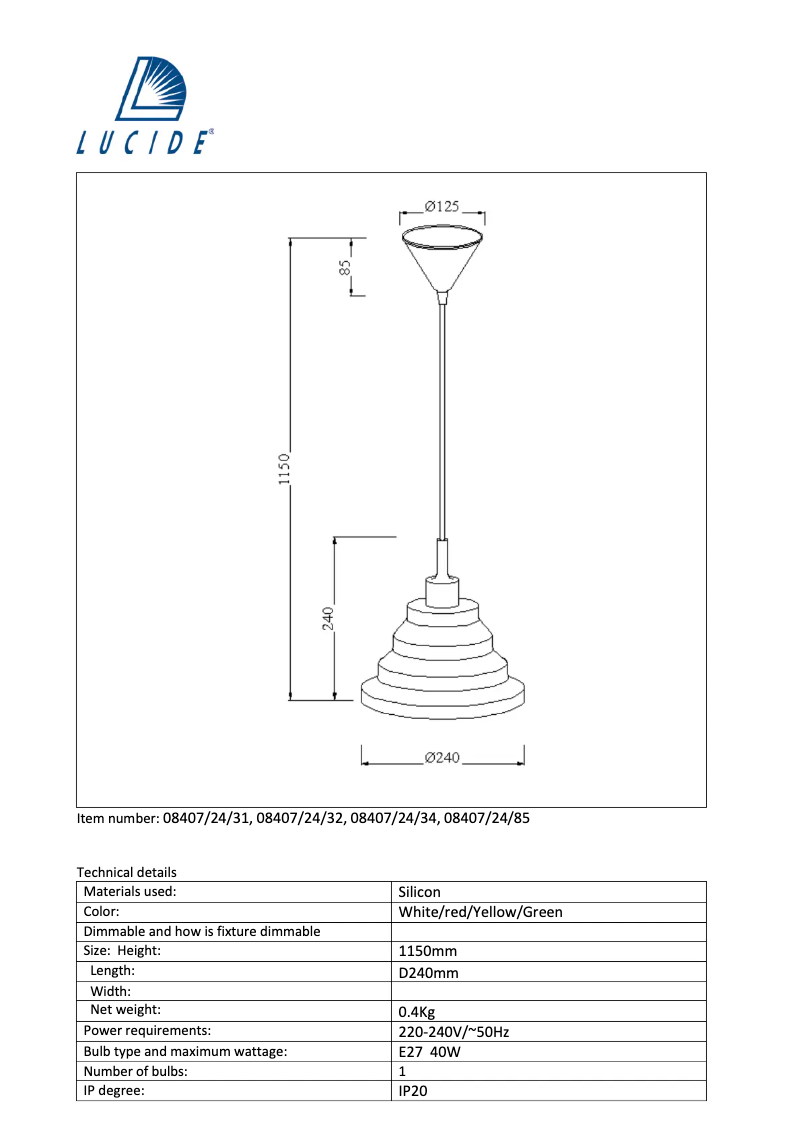 Imagen de la primera página del manual del dispositivo Tuti 08407/24/32