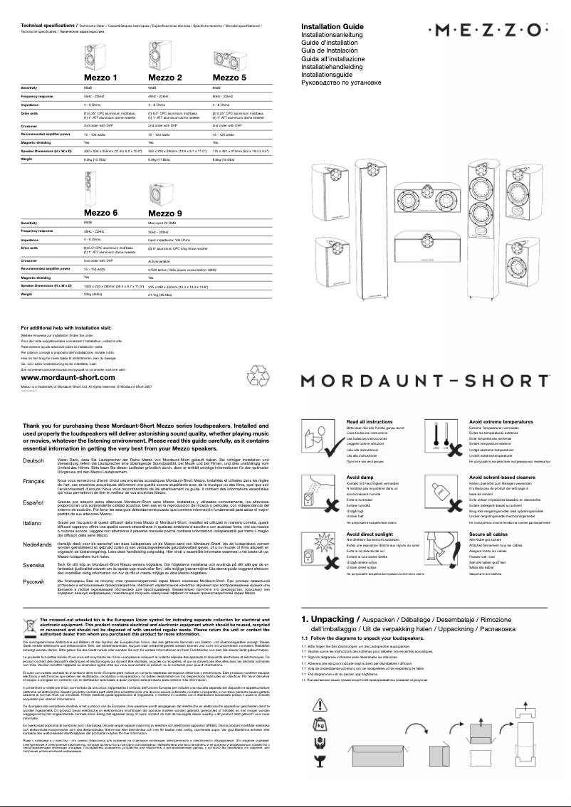 Imagen de la primera página del manual del dispositivo Mezzo 1