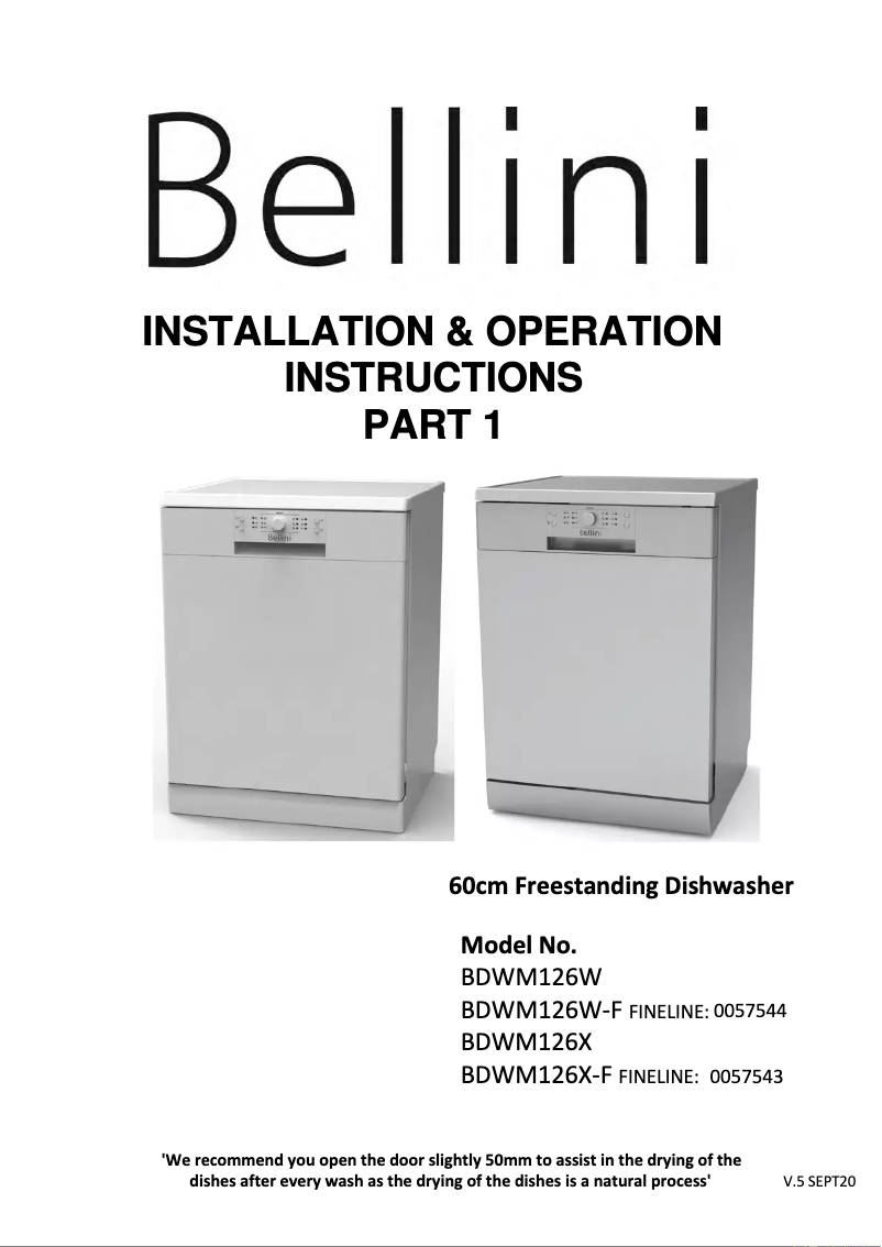 Imagen de la primera página del manual del dispositivo BDWM126W-F