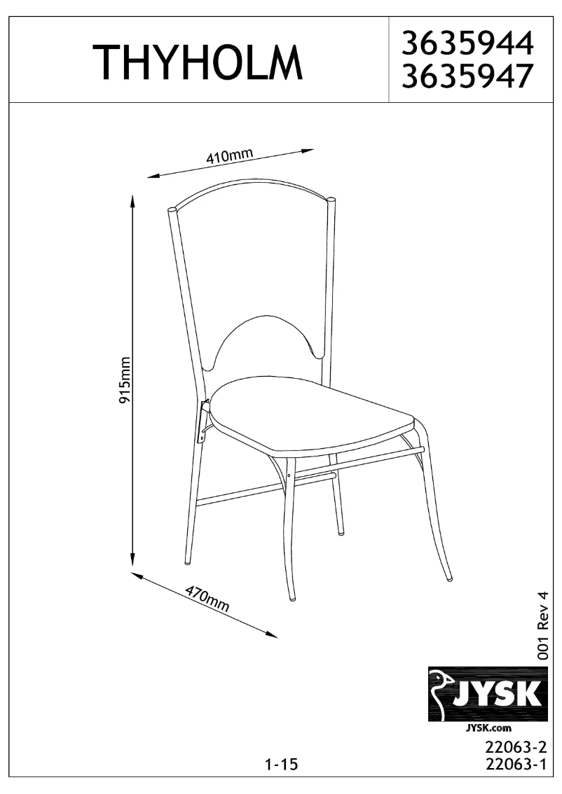 Página nº 1 - Manual de usuario JYSK Thyholm