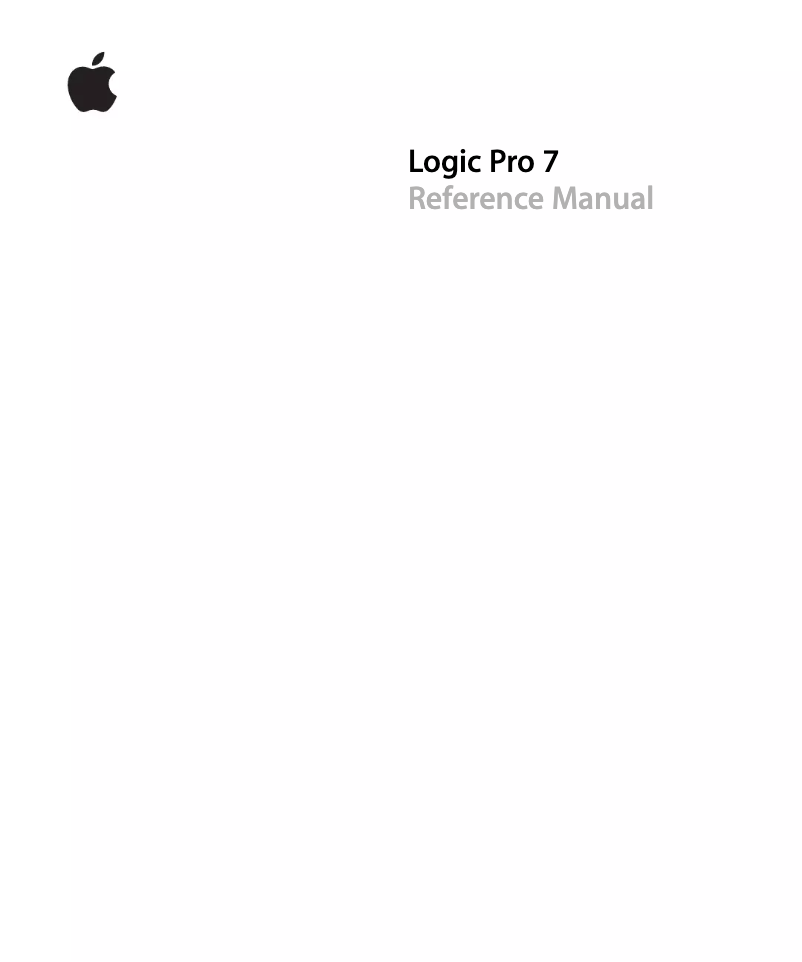 Página 1 del manual Manual de usuario Apple Logic Pro 7
