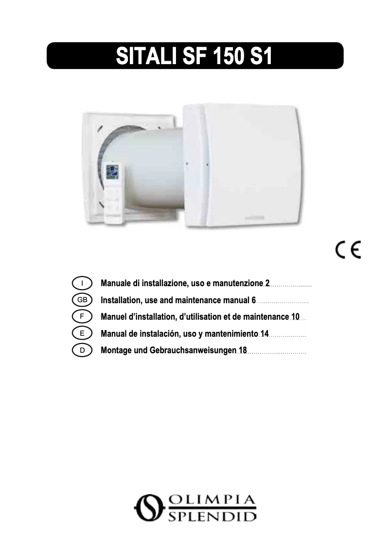 Página nº 1 - Manual de usuario Olimpia Splendid Sitali SF150 S1