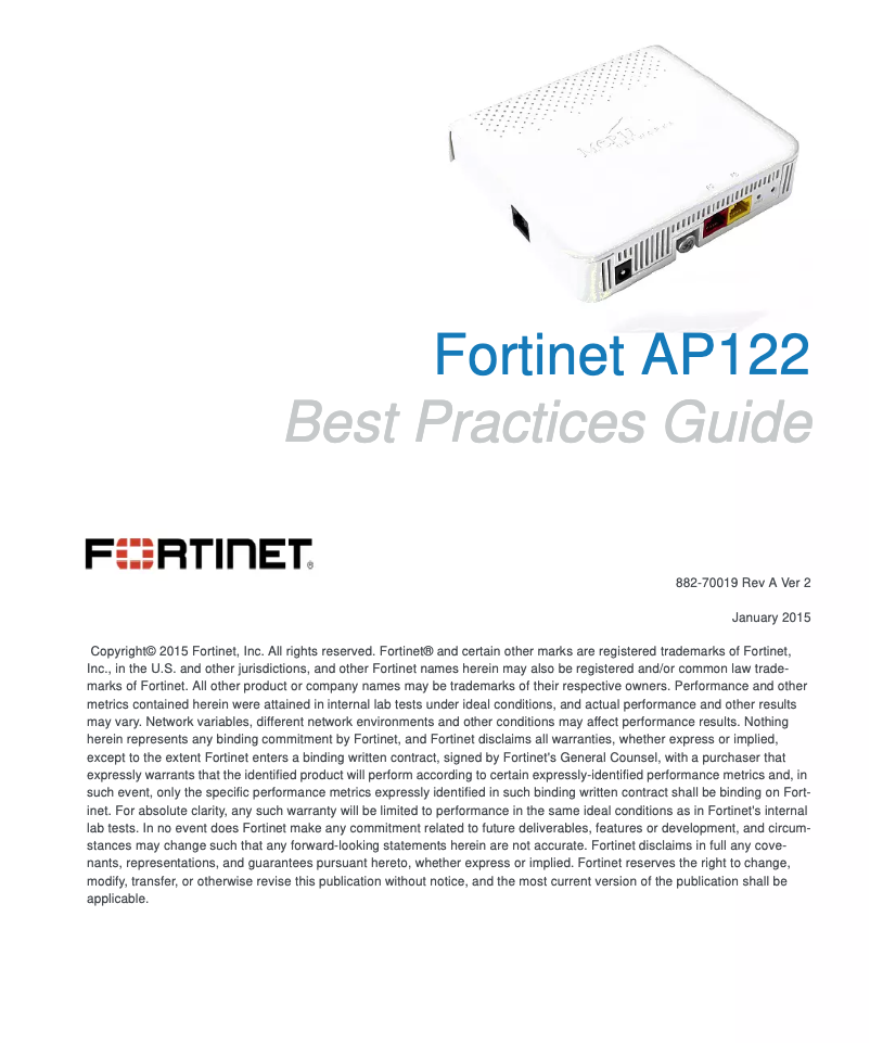 Página 1 del manual Manual de usuario Fortinet AP122
