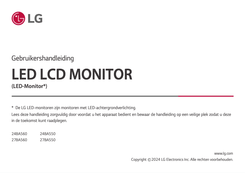 Imagen de la primera página del manual del dispositivo 24BA550