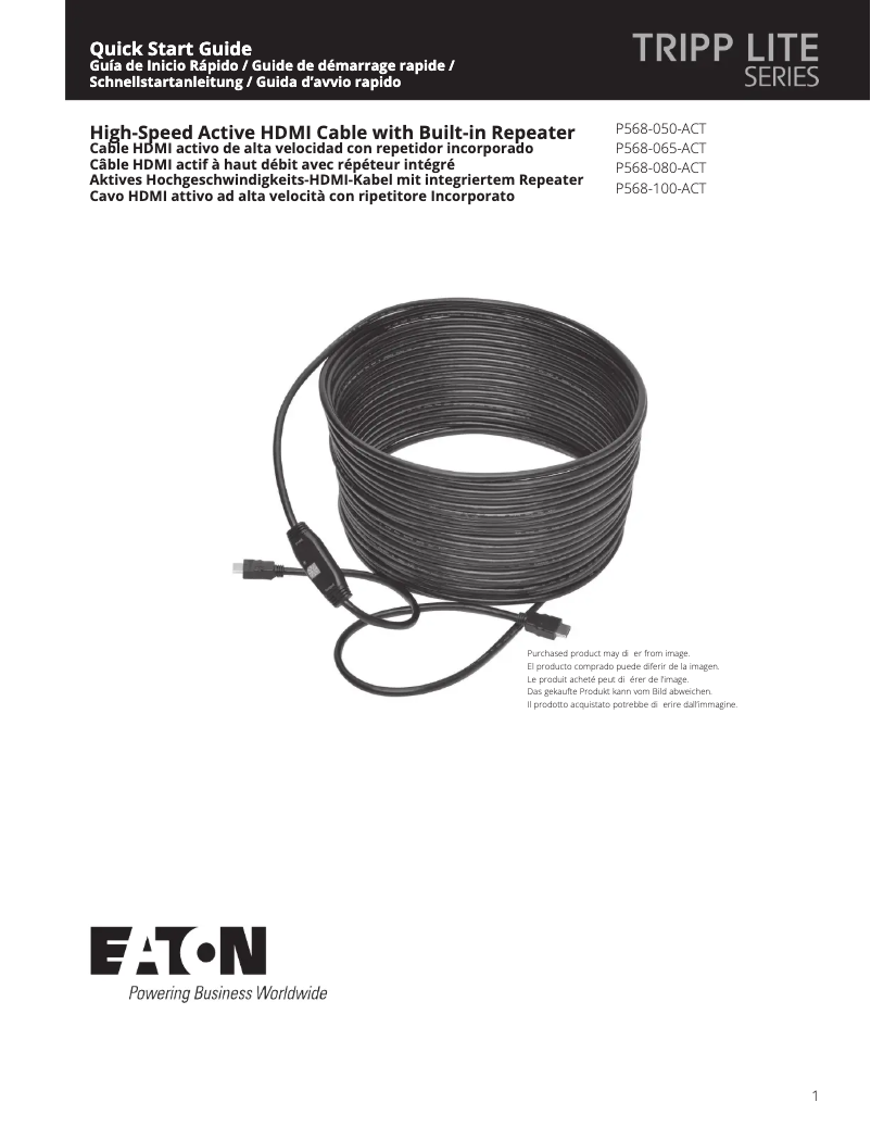 Página 1 del manual Manual de usuario Tripp Lite P568-100-ACT