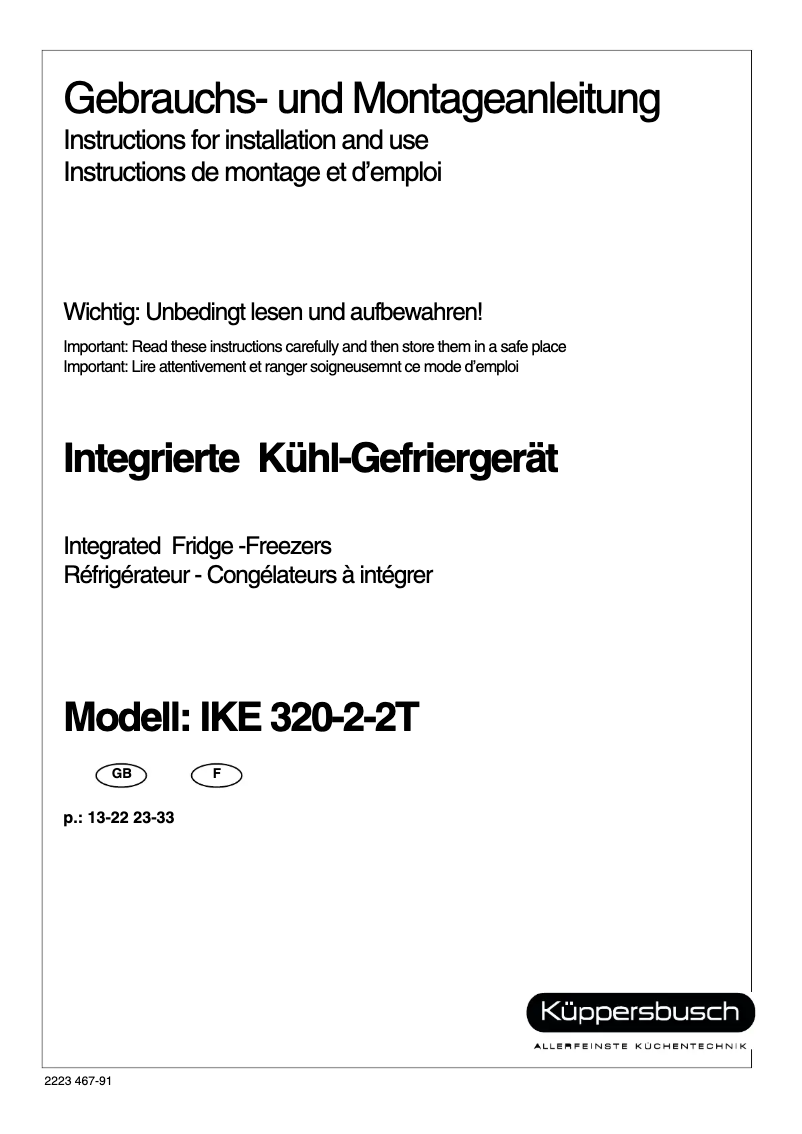 Página 1 del manual Manual de usuario Küppersbusch IKE 320-2-2T