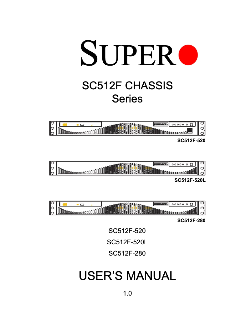 Imagen de la primera página del manual del dispositivo SuperChassis SC512F-280