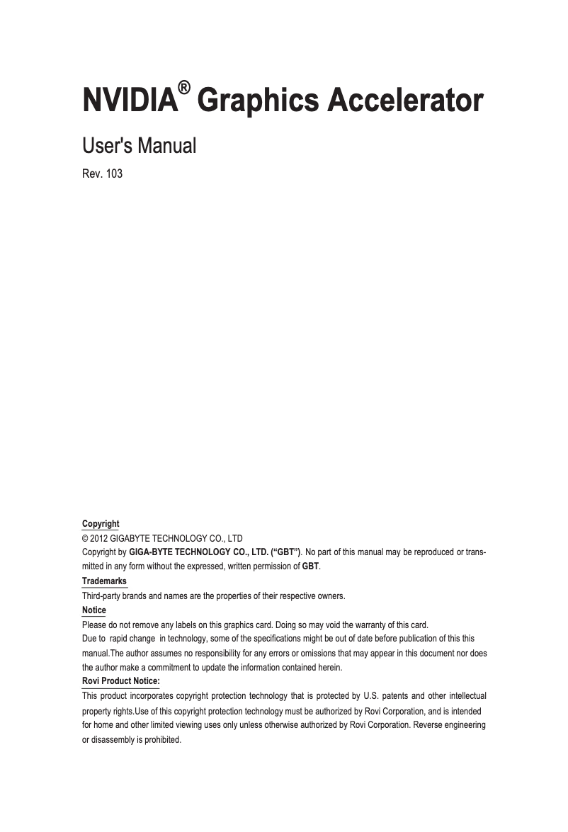 Página 1 del manual Manual de usuario Gigabyte GV-N780GHZ-3GD