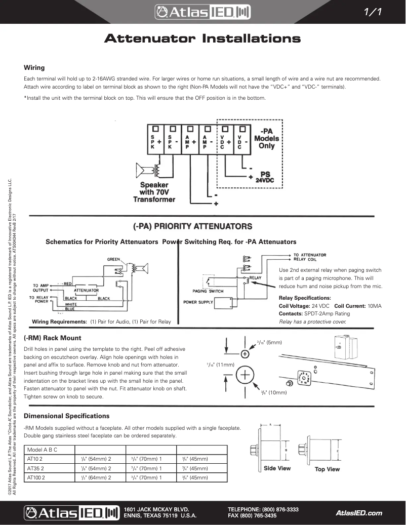 Imagen de la primera página del manual del dispositivo AT100D